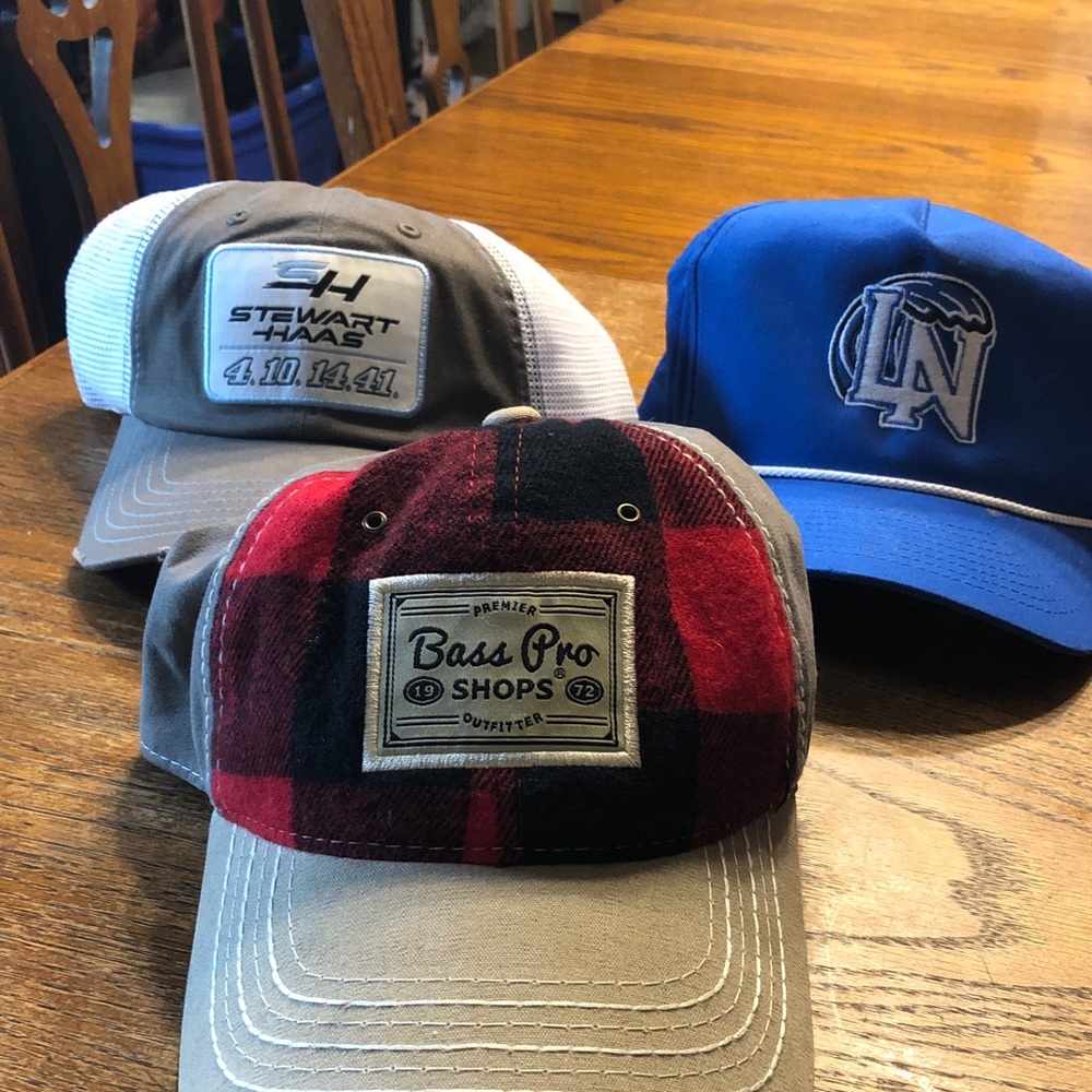 Bass Pro Shops Red and Black Plaid Patch Trucker Hat